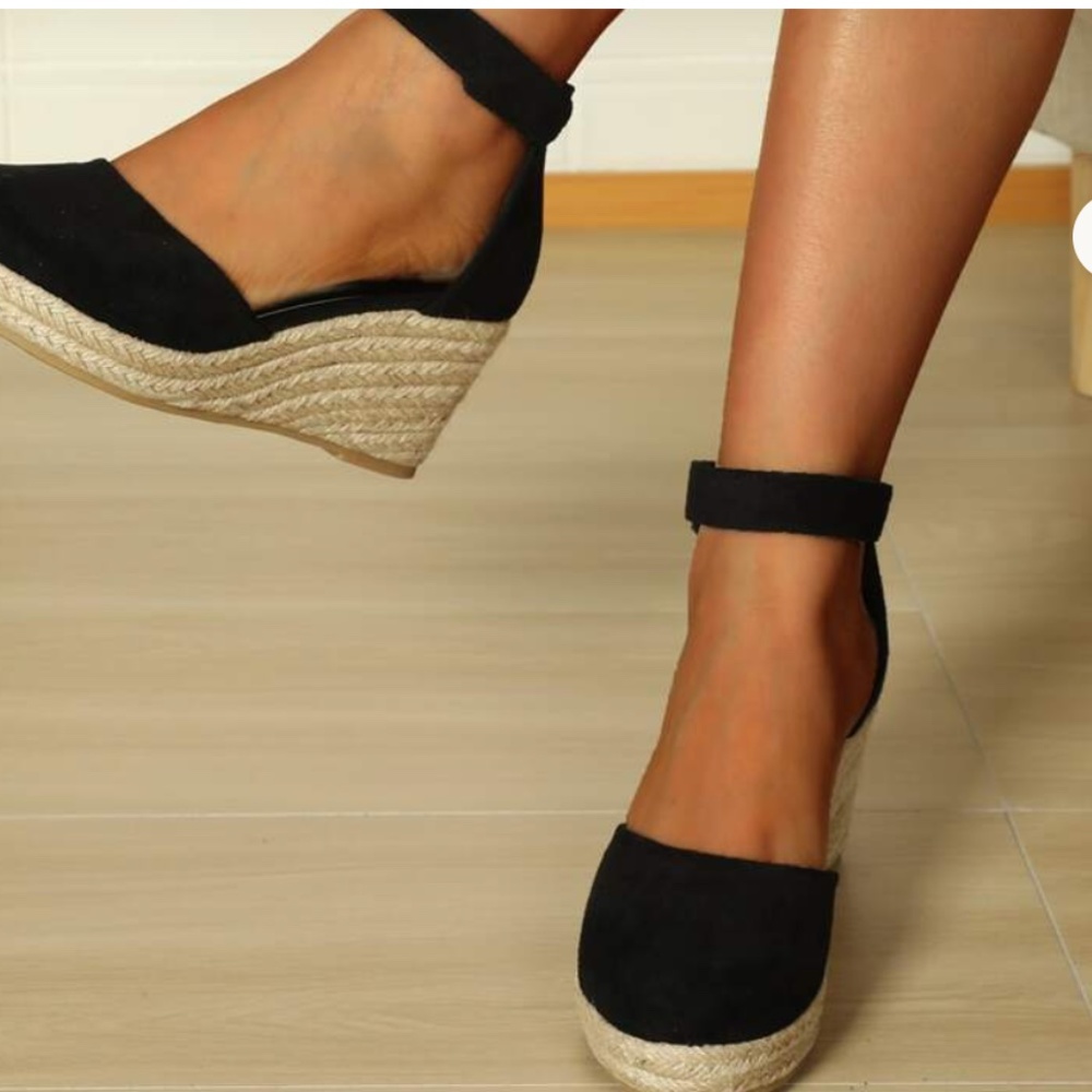 Steve Madden ankle Strap Espadrille Wedge Court Shoes size 8
